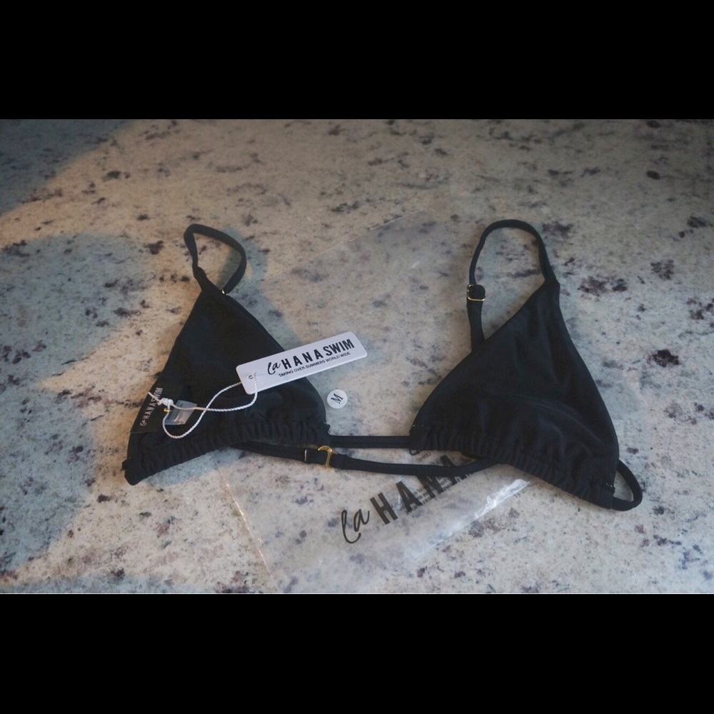 Lahana Swim, AMARA TOP / MATTE BLACK, Medium